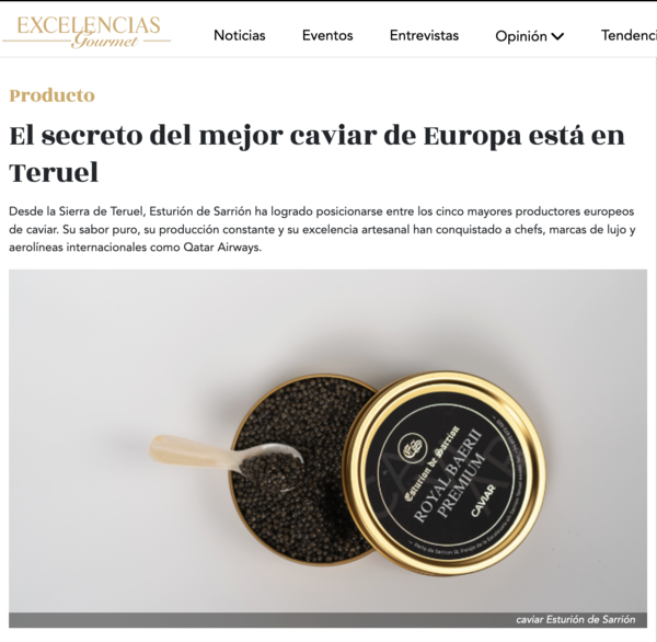 Excelencias Gourmet - Caviar premium de Esturión de Sarrión presentado en lata abierta